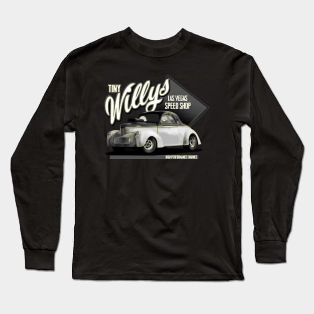 Hotrod Tiny Willy's Long Sleeve T-Shirt by hardtbonez